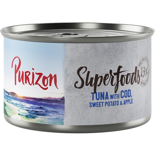 Purizon Varčno pakiranje Superfoods 24 x 140 g - Tuna s polenovko, sladkim krompirjem in jabolkom Cene