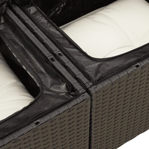  11-dijelni set vrtnih sofa od poliratana s jastucima crni Crna 83 x 62 x 69 cm Slike