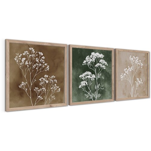 Styler Slike u setu 3 kom 30x30 cm Floral Imprint &amp;ndash; Slike