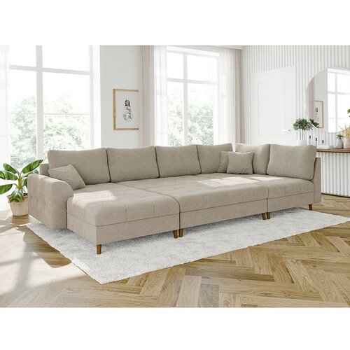 Ropez Bež tabure iz tkanine boucl&amp;eacute; Ariella &amp;ndash; Slike
