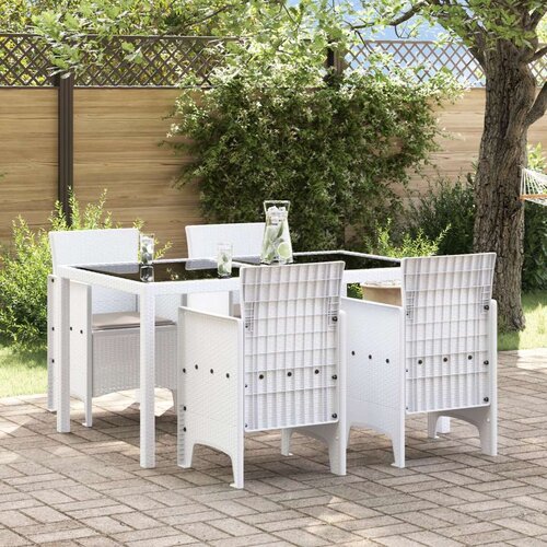  Vrtni stol Set 4 Bela s taupe blazinami, (22015545) Cene