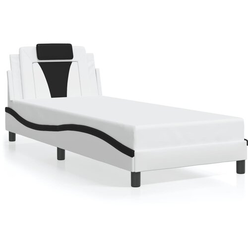  The Living Store Posteljni okvir z LED lučkami bel in črn 90x200 cm umetno usnje - Posteljni Okvir, (21499906) Cene