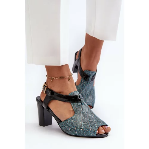 Kesi Turquoise turquoise women's high-heeled sandals Queenmarie made of eco leather