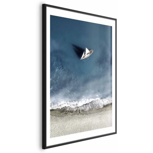  Plakat - Yacht on the Sea 60x90 Crni okvir s margom Cene