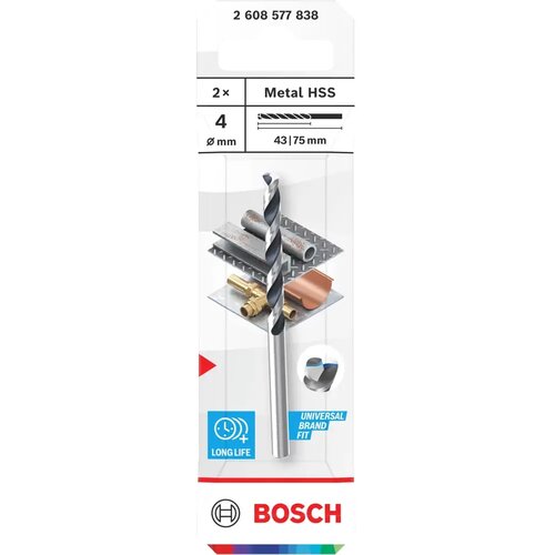 Bosch Svrdlo za metal metal HSS, 4 x 43 x 75 mm, prihvat CYL, 2 kom. Cijene