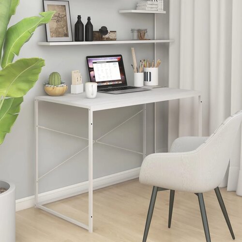  Stol za računalo bijeli 110 x 60 x 70 cm konstruirano drvo Cijene