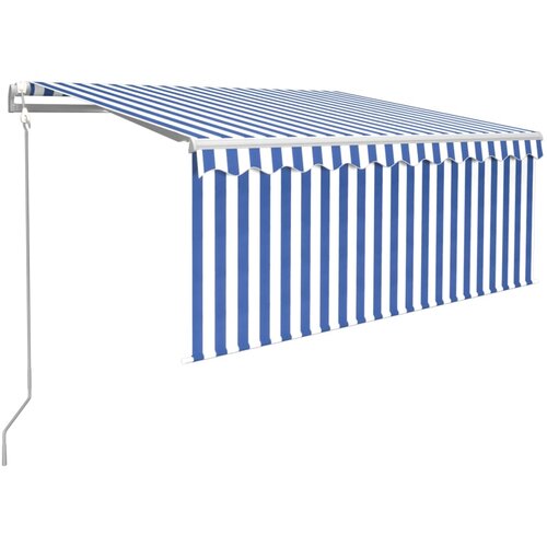 vidaXL Avtomatska tenda s senčilom LED + senzor 3x2,5 m modra in bela, (20966460) Cene