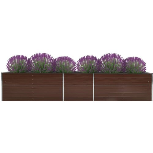 vidaXL Visoka greda pocinkano jeklo 400x80x77 cm rjava Cene