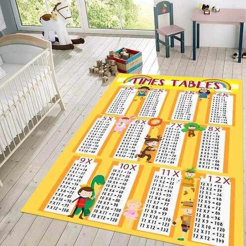  tepih za decu na gumenoj podlozi 120x180cm - Times Tables žuti, TG-148 Cene