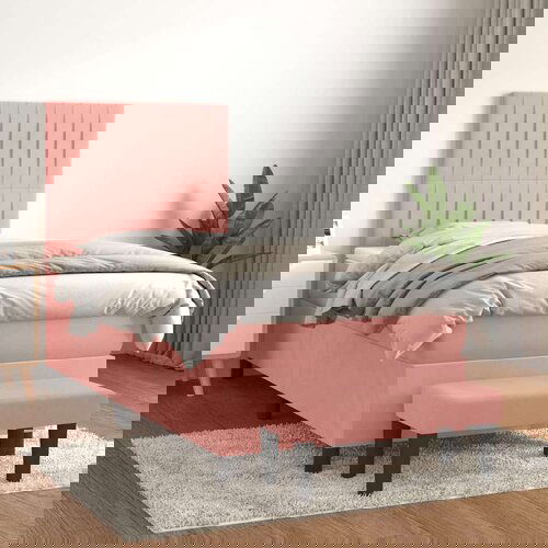 Box spring krevet s madracem ružičasti 90x200 cm bar&amp;scaron;unasti Slike