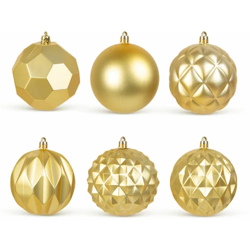 Family Christmas Set božičnih kroglic za na jelko Ø73 mm 6 kosov zlate