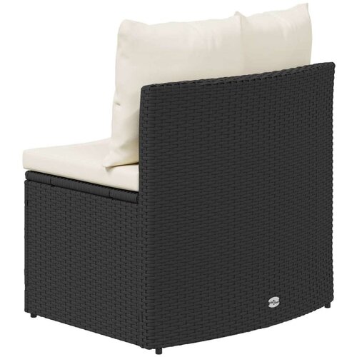  Set sofe 2 pcs Crna Solidno drvo akacije i poli ratan Slike