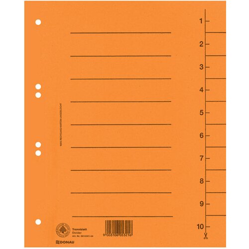 Pregrada KARTONSKA A4 250G PK100 DONAU 8610001-12 NARANČASTA Slike