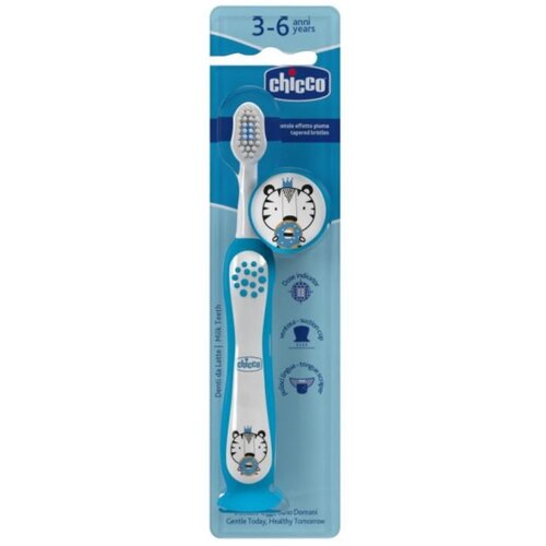 Chicco Četkica za zube Tiger, 3-6 godina, Plava Cene