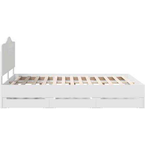  Okvir za krevet Bijela 140 x 190 cm Inženjersko Drvo - Bijela 140 x 190 cm Slike