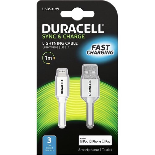 Duracell Kabel &ndash; Lightning to USB 1m - White Cijene