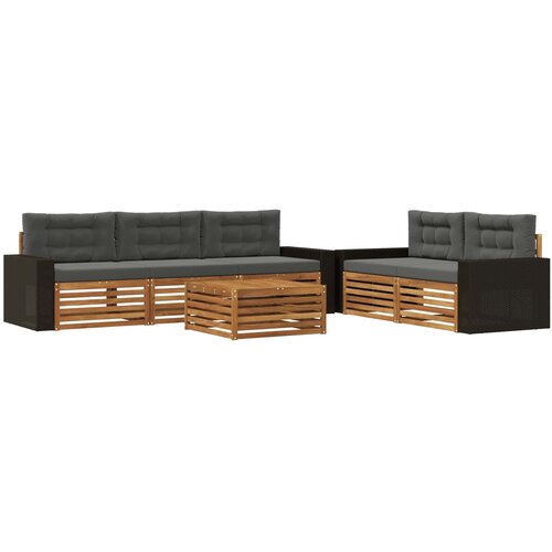  Set vanjskih sofa 6 kom. Prirodna i antracit Slike