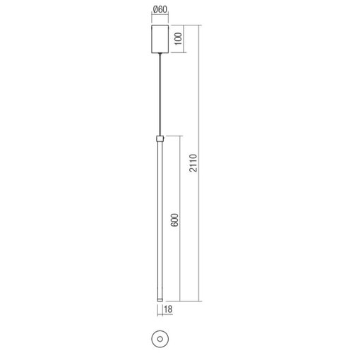 Redo 01-3116 - LED luster na sajli TABOO LED/9W/230V crna Slike