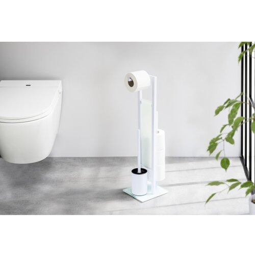 Wenko 21565100 - WC četka RIVALTA 18x70 cm bela/crna Slike