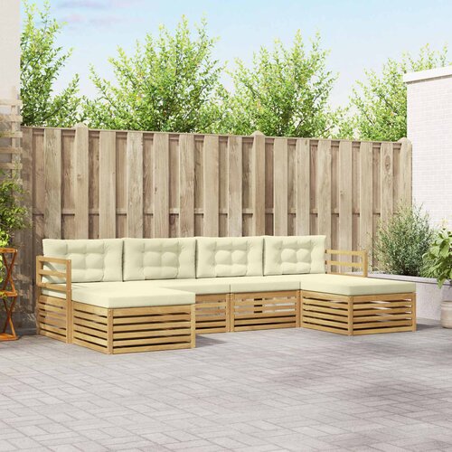  Set vanjskih sofa 6 pcs Bijela i krem 325 x 162,5 x 73 cm Cene