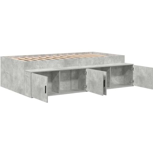  Okvir kreveta za skladi&amp;scaron;tenje betonske sive boje 75x190 cm Slike