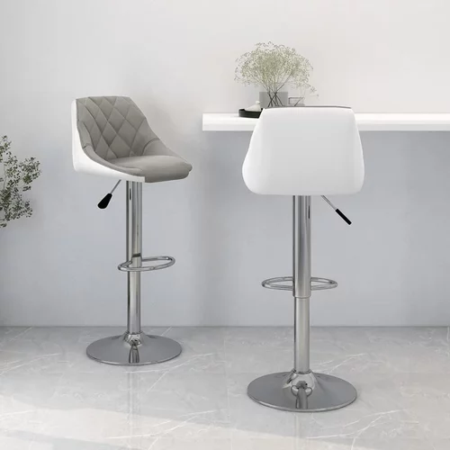 vidaXL Barski stolci od umjetne kože 2 kom sivo-bijeli