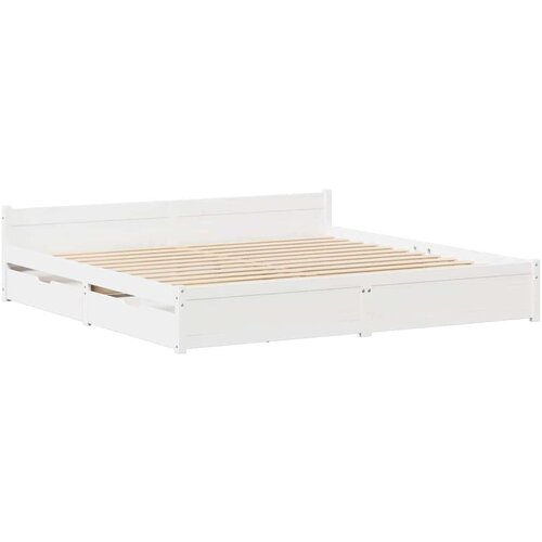 vidaXL Okvir kreveta bez madraca bijeli 150x200 cm od masivne borovine Cijene
