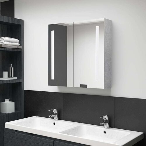 vidaXL led kopalniška omarica z ogledalom betonsko siva 62x14x60 cm Cene