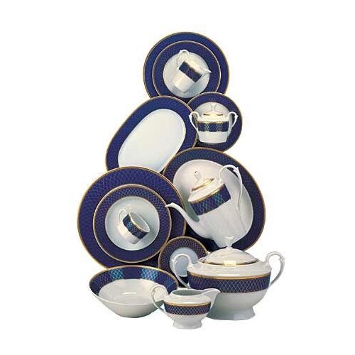 Zepter Masterpiece zepter cobalt royal - porcelain dinner and coffee set for 12 persons, 68 elements - hand-painted with 22 carat gold, the dominant color is blue Slike