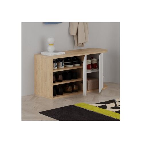 Hanah home Stalak za cipele Hrast-bijeli Slike