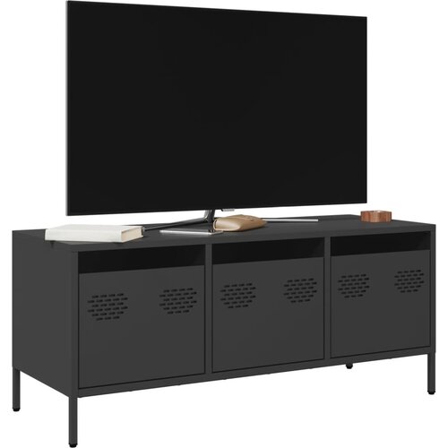 VidaXL TV omarica črna 101,5x39x43,5 cm hladno valjano jeklo Slike