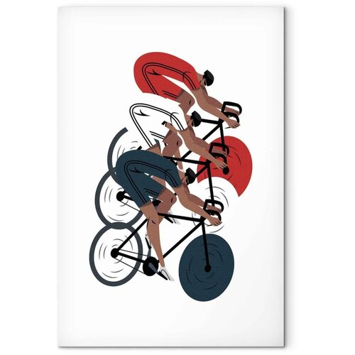  Slika - Cycling Race. Competitors on a Light Background - Illustration 20x30 Premium Print Cene