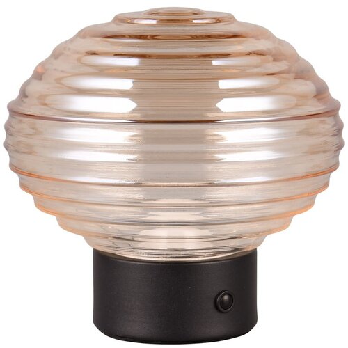 Tri O Črna/bež LED zatemnitvena namizna svetilka s steklenim senčnikom (vi&amp;scaron;ina 14,5 cm) Earl &amp;ndash; Slike