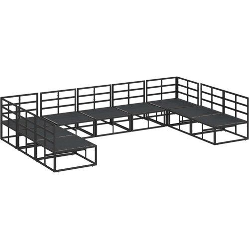  Sjedeća garnitura za vrt 9 kom. Crna Aluminij 353 x 211,5 x 71 cm Slike
