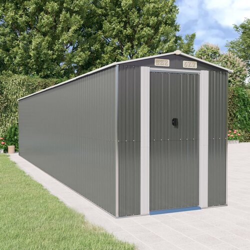 vidaXL Vrtno spremište svjetlosivo 192x938x223 cm pocinčani čelik Cijene