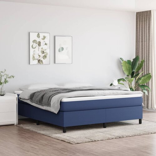  Okvir za krevet s oprugom plavi 160x200 cm od tkanine Cene