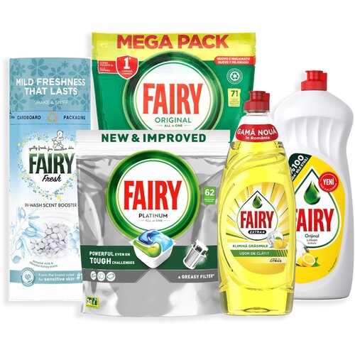 Fairy paket za pranje sudova i ve&amp;scaron;a, 5 proizvoda Slike