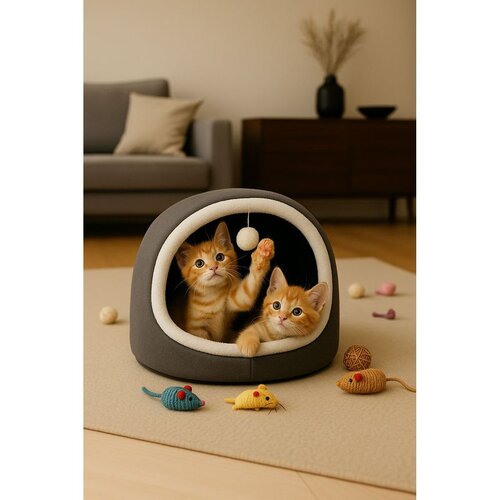Paws &amp;amp;amp; Whiskers Mačji krevet Alaska STD, 40 x 35 x 35 cm, antracit Slike