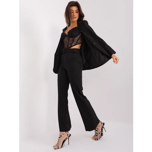 Fashion Hunters Black wide-legged trousers