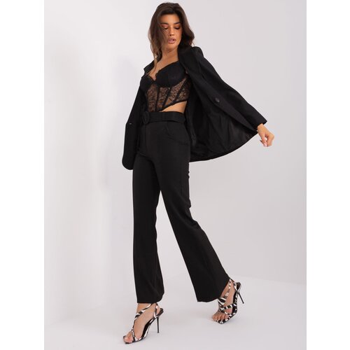Fashion Hunters Black wide-legged trousers Slike