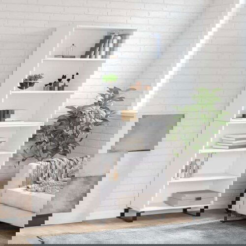  Visoka komoda bijela 69 5 x 32 5 x 180 cm od konstruiranog drva Slike