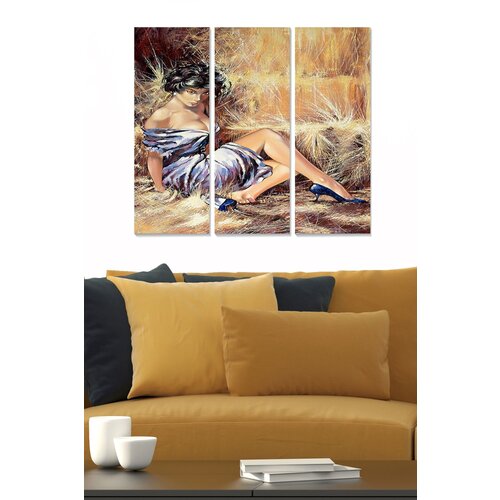 Wallity MDF14543050 multicolor decorative mdf painting (3 pieces) Cene