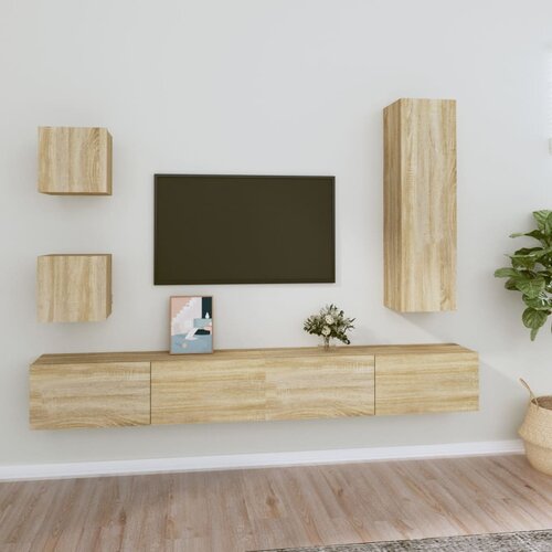 vidaXL 5-dijelni set TV ormarića boja hrasta sonome konstruirano drvo Cijene