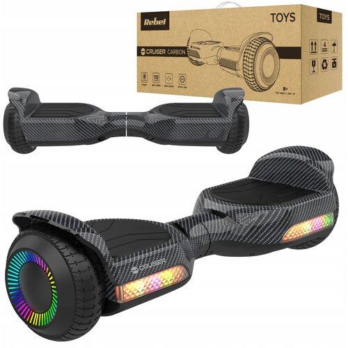  Električno dvokolo skuter rolka LED RGB 100kg Cruiser 10 km/h Carbon Cene