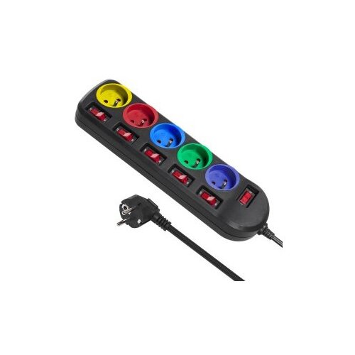 Maclean MCE204M power extension 1.5 m 5 AC outlet(s) Indoor Black, Multicolour Cijene