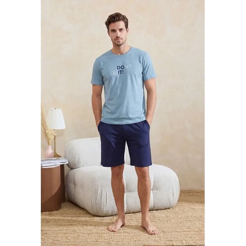 Trendyol mu&scaron;ki set pidžama Tmnss26Pt00059, plava-plava Cene
