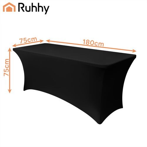 Ruhhy elastični stolnjak za banketni stol 180 &amp;times; 75 cm, crni Slike