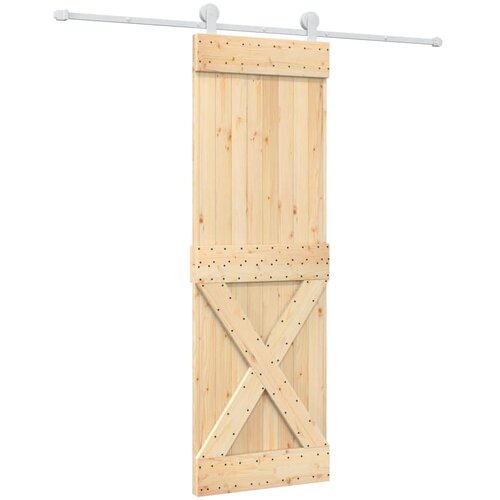vidaXL drsna vrata s kompletom vodil 70x210 cm trdna borovina, (20804551) Cene