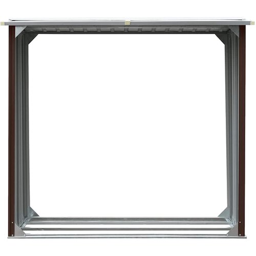  Vrtna ostava za drva od pocinčanog čelika 172x91x154 cm smeđa Slike