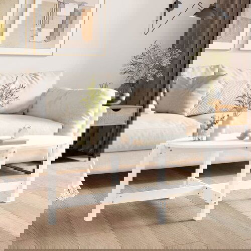 The Living Store Klubska mizica bela 118x63x45 trdna borovina - Klubska Mizica, (21574055) Cene